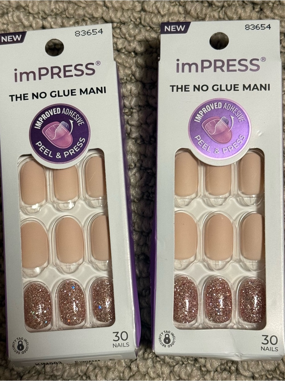 imPRESS Nude & pink Glitter Accent Press-On Nail Kit